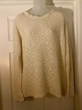 Addie Cream Knit Lace-Up Open Back Sweater - Women's Large